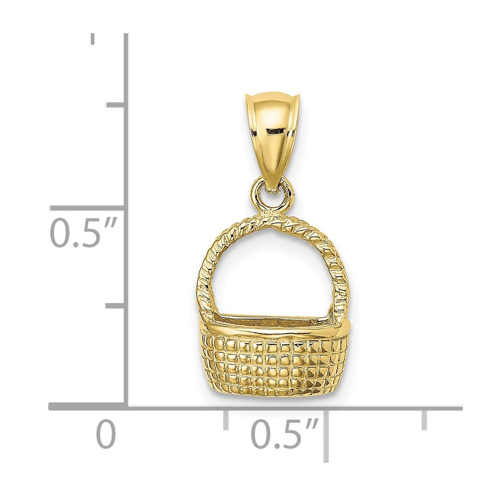 10K 2-D Flat Back Basket Charm-10K8139