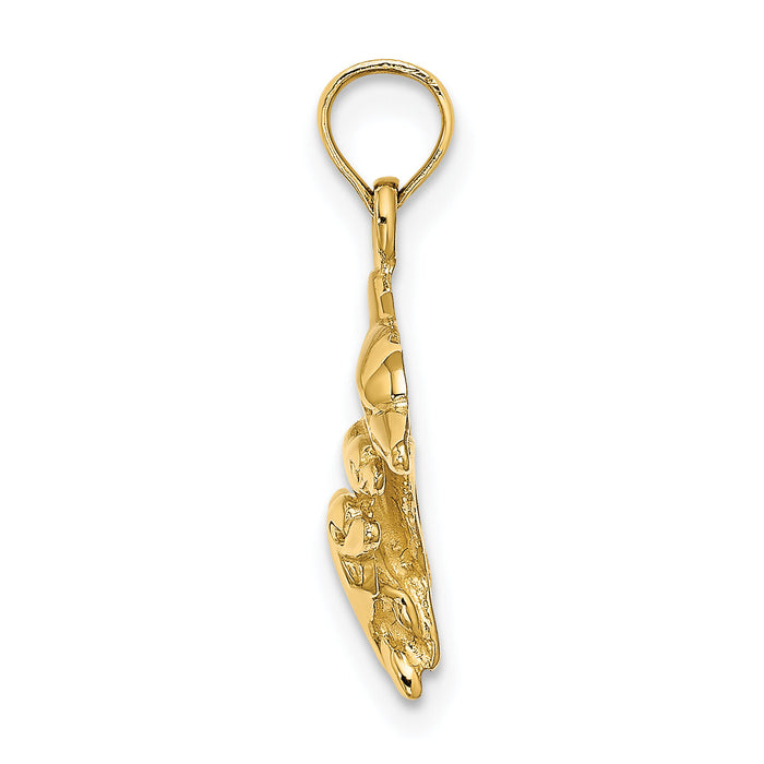 10K Dolphin w/ 2 Baby Dolphins Charm-10K8234