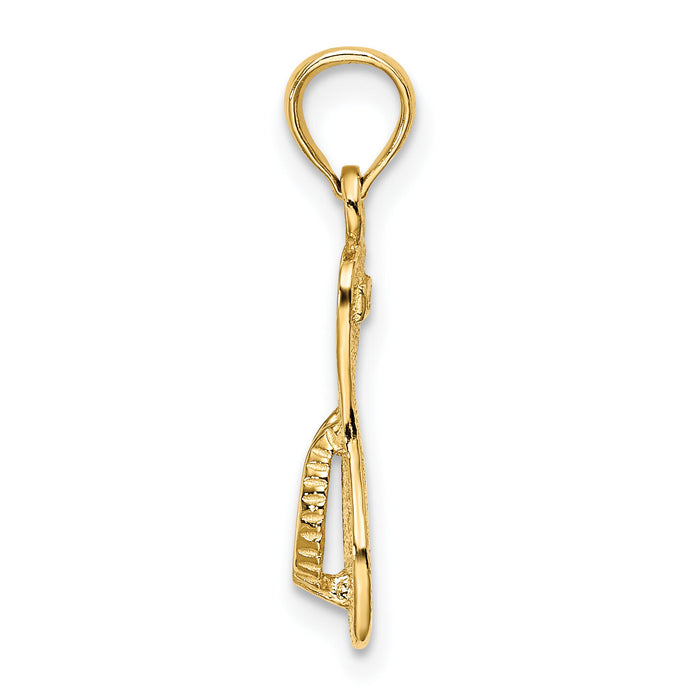 10K Textured Straps Single Flip-Flop Charm-10K8251