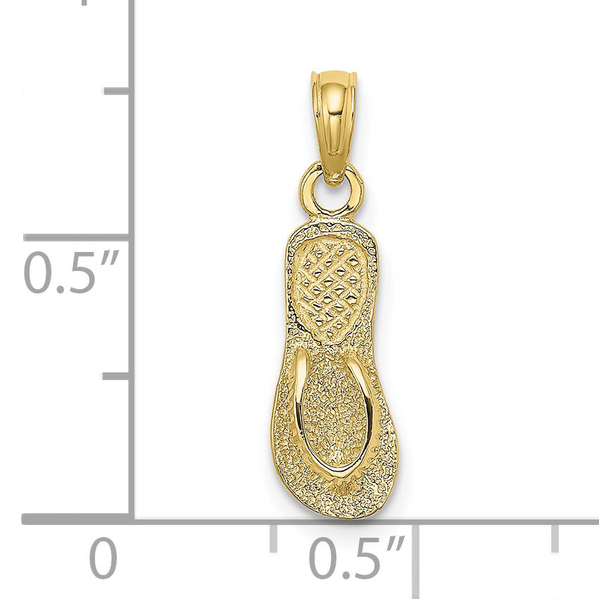 10K Textured Straps Single Flip-Flop Charm-10K8251