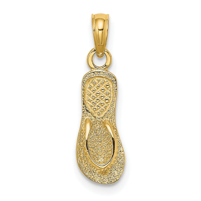 10K Textured Straps Single Flip-Flop Charm-10K8251