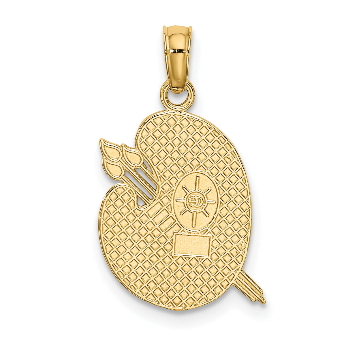 10K Engraved Textured Painters Pallet Charm-10K8320
