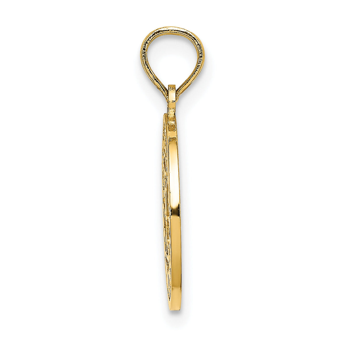10K Textured Communion Cup on Round Disc Charm-10K8322