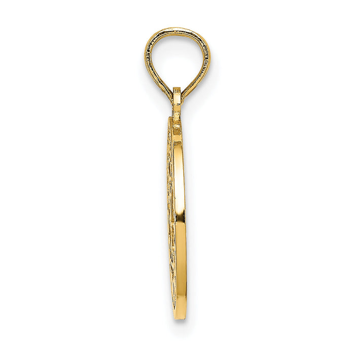 10K Textured Communion Cup on Round Disc Charm-10K8322