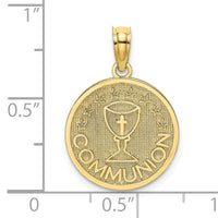 10K Textured Communion Cup on Round Disc Charm-10K8322