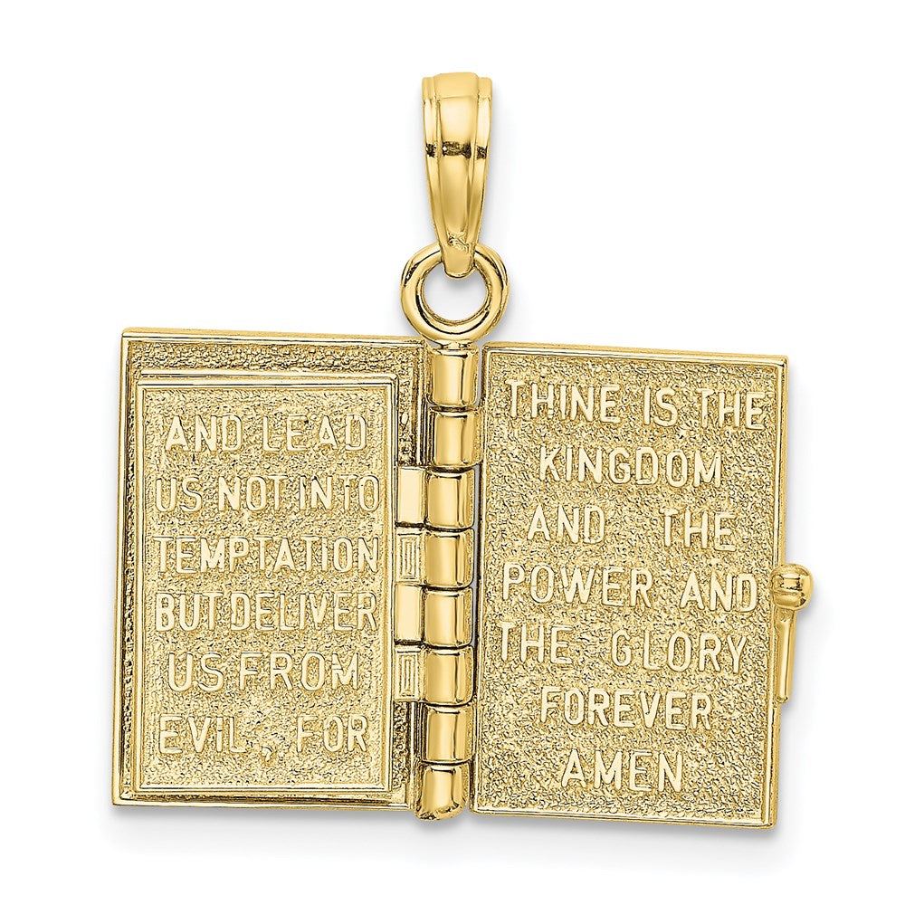 10K 3-D Moveable Pages Holy Bible w/ Lords Prayer Charm-10K8323