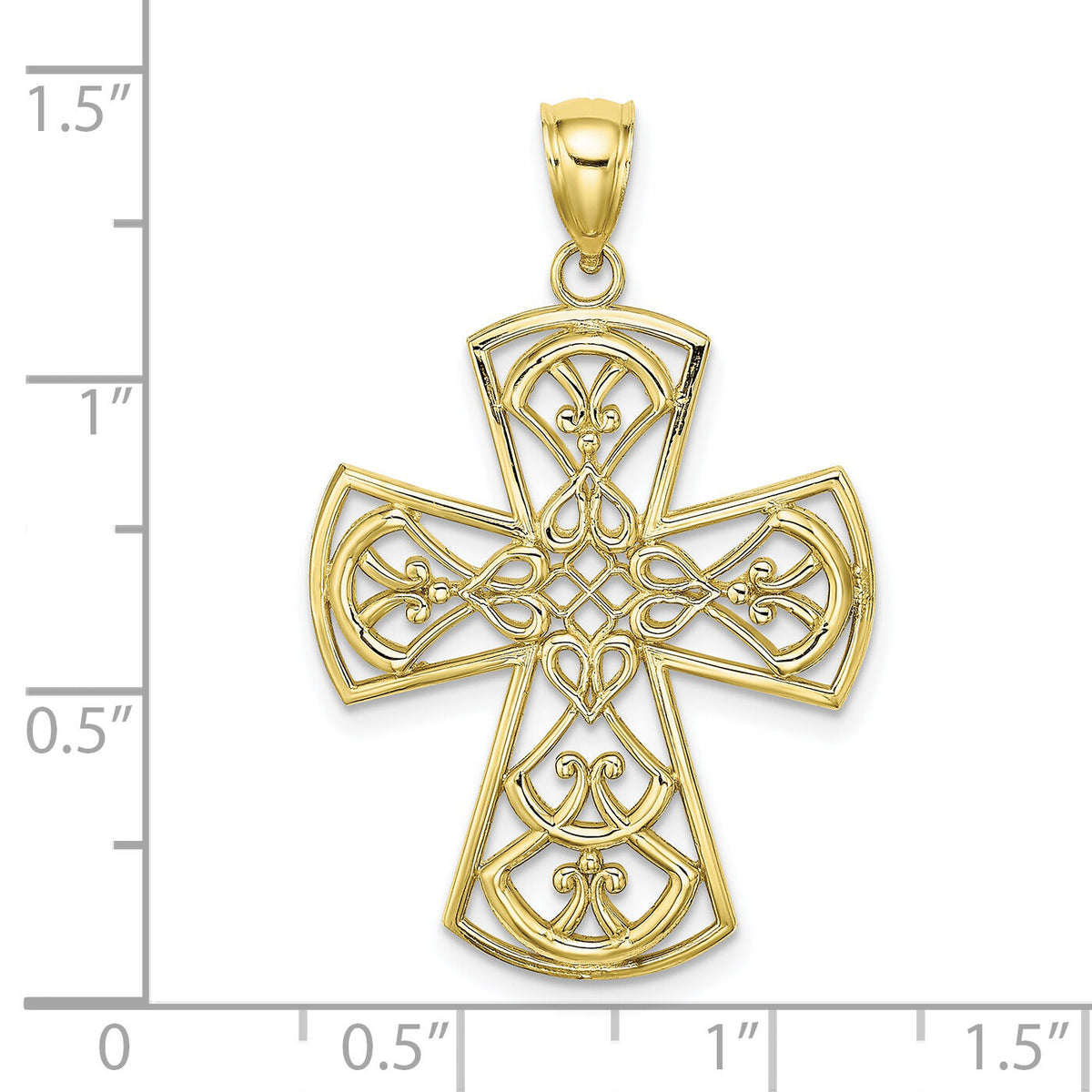 10K Filigree Cross Charm-10K8328