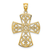 10K Filigree Cross Charm-10K8328
