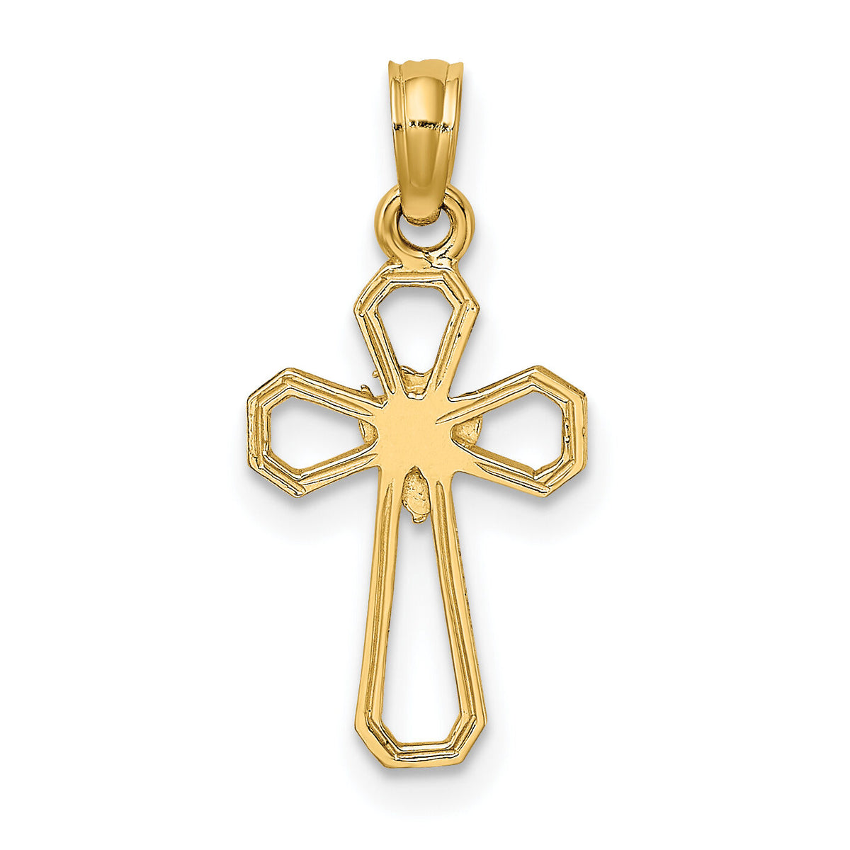 10K Cut-Out Cross w/ Dove Charm-10K8329