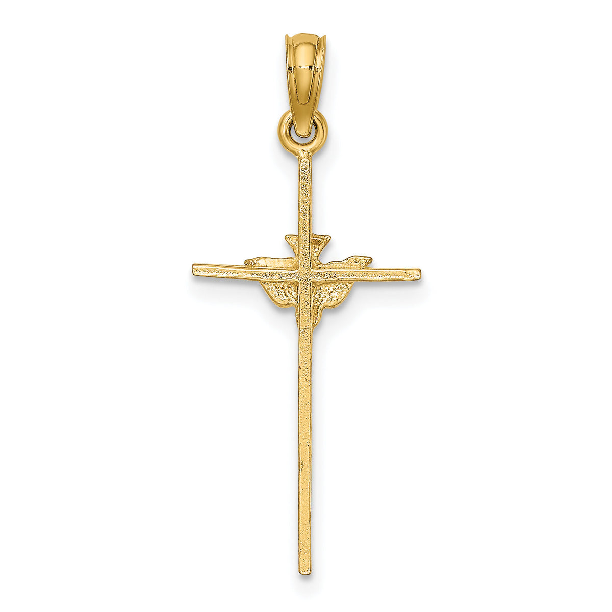 10K Dove On Stick Cross Charm-10K8330