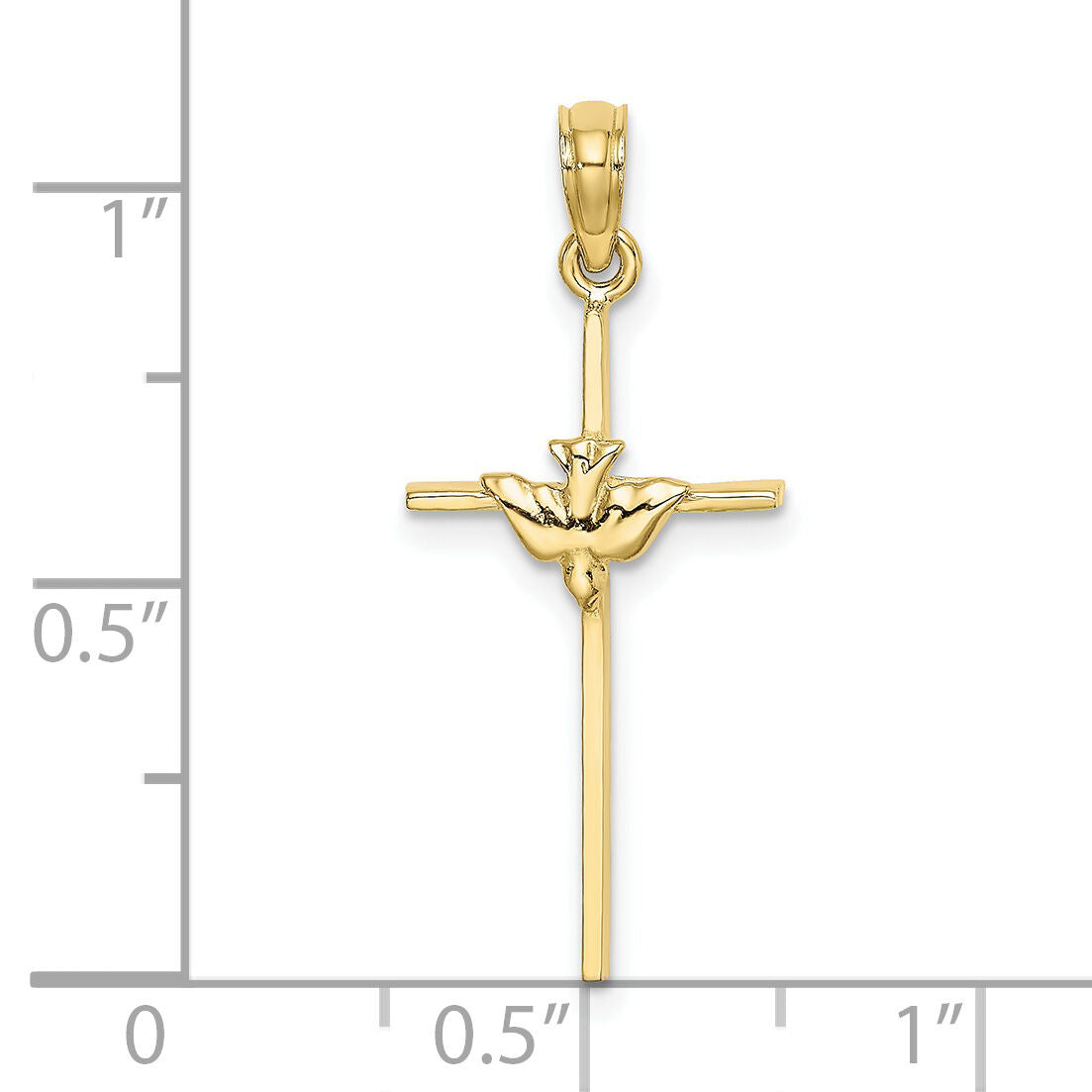 10K Dove On Stick Cross Charm-10K8330