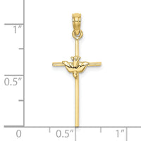10K Dove On Stick Cross Charm-10K8330