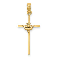 10K Dove On Stick Cross Charm-10K8330