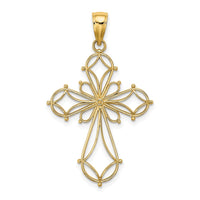 10K Cut-Out Shapes Fancy Cross Charm-10K8332