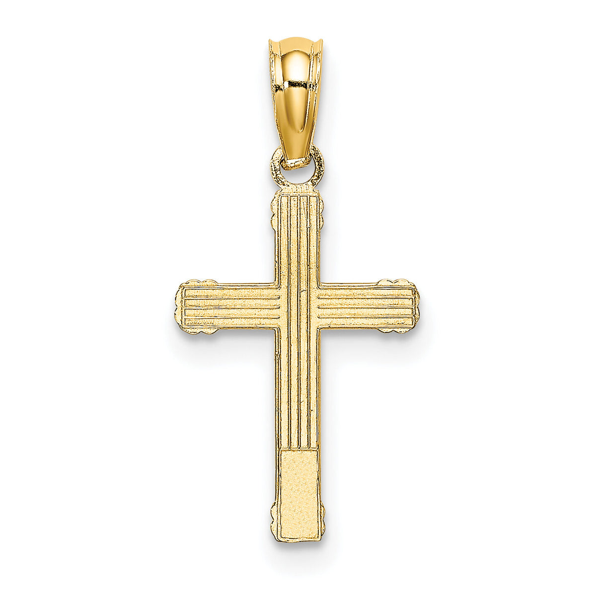 10K Textured w/ Center Heart Small Cross Charm-10K8333