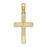 10K Textured w/ Center Heart Small Cross Charm-10K8333
