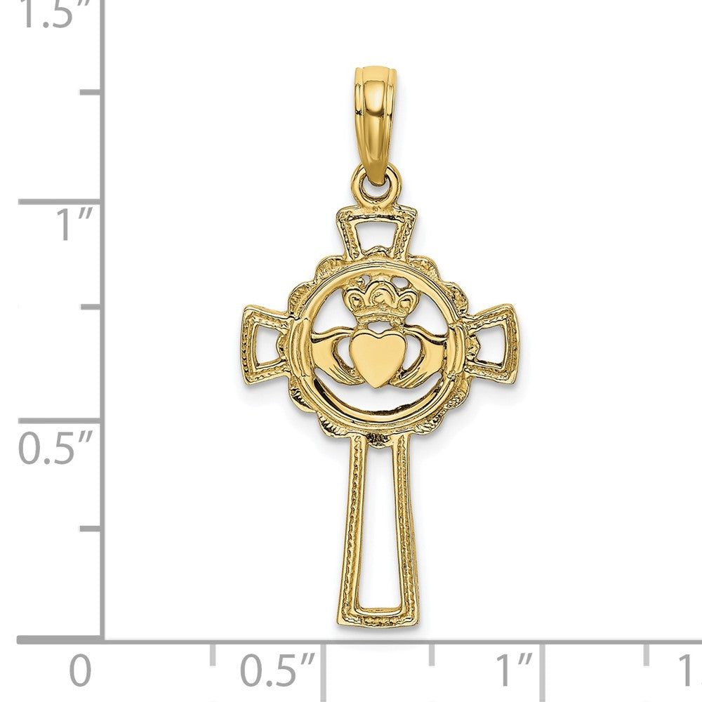 10K Claddagh Cross Charm-10K8335