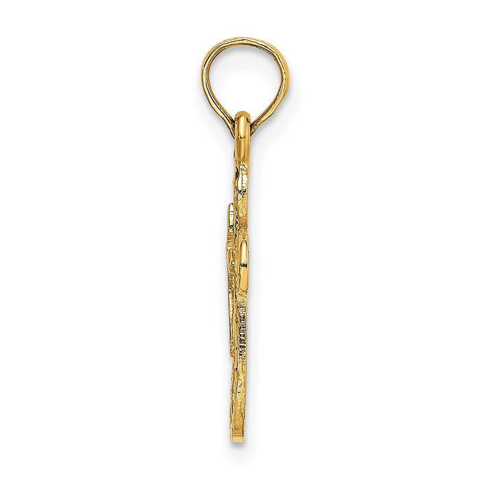 10K Cut-Out Cross w/ Small Interior Cross Charm-10K8338