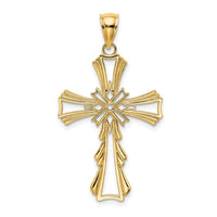 10K Cut-Out w/ Teardrop Sides Cross Charm-10K8341