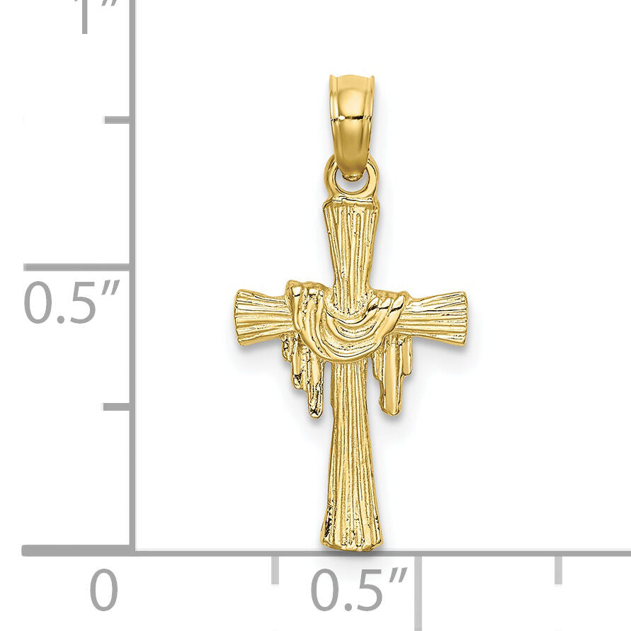 10K Cross w/ Drape Charm-10K8344