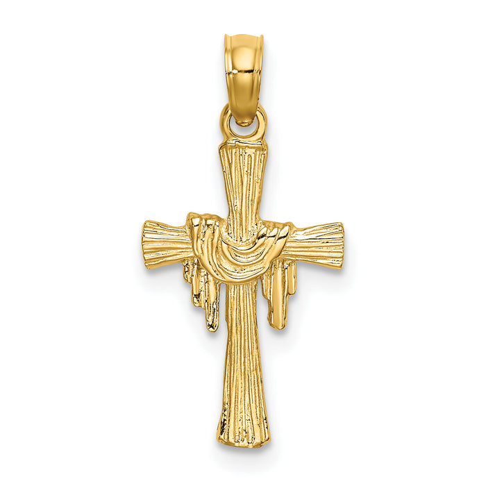 10K Cross w/ Drape Charm-10K8344
