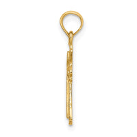 10K Engraved Small Cross w/ X  Center Charm-10K8348