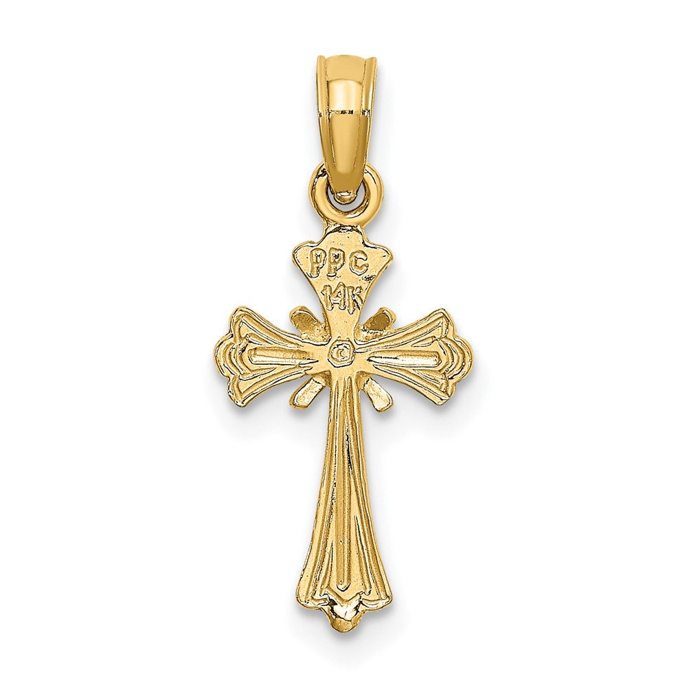 10K Engraved Small Cross w/ X  Center Charm-10K8348