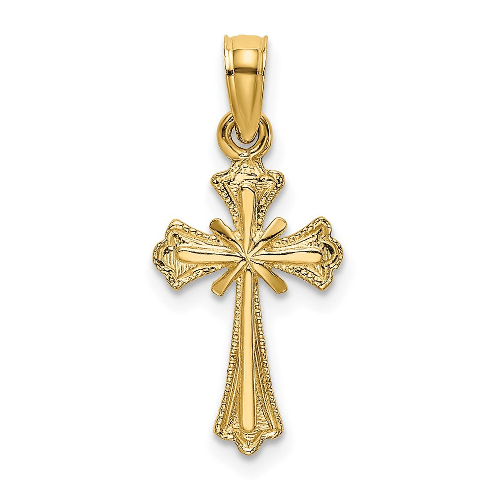 10K Engraved Small Cross w/ X  Center Charm-10K8348
