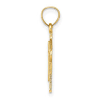 10K Solid Textured Cross Charm-10K8349