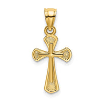 10K Solid Textured Cross Charm-10K8349
