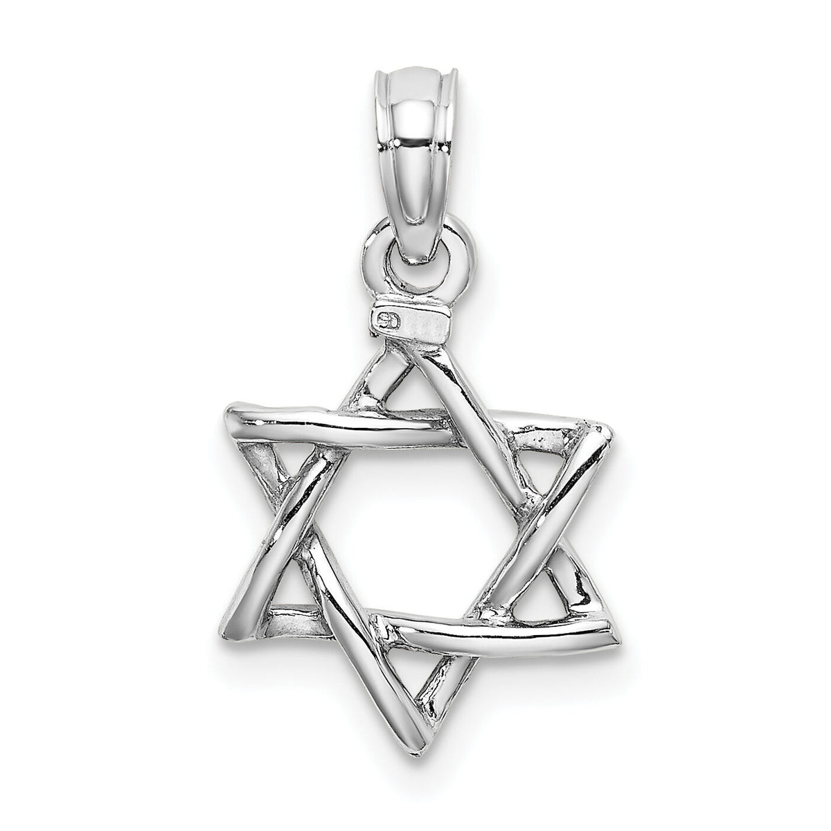 10K White Gold 3-D Polished Star Of David Charm-10K8356W