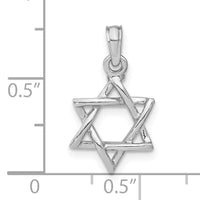 10K White Gold 3-D Polished Star Of David Charm-10K8356W