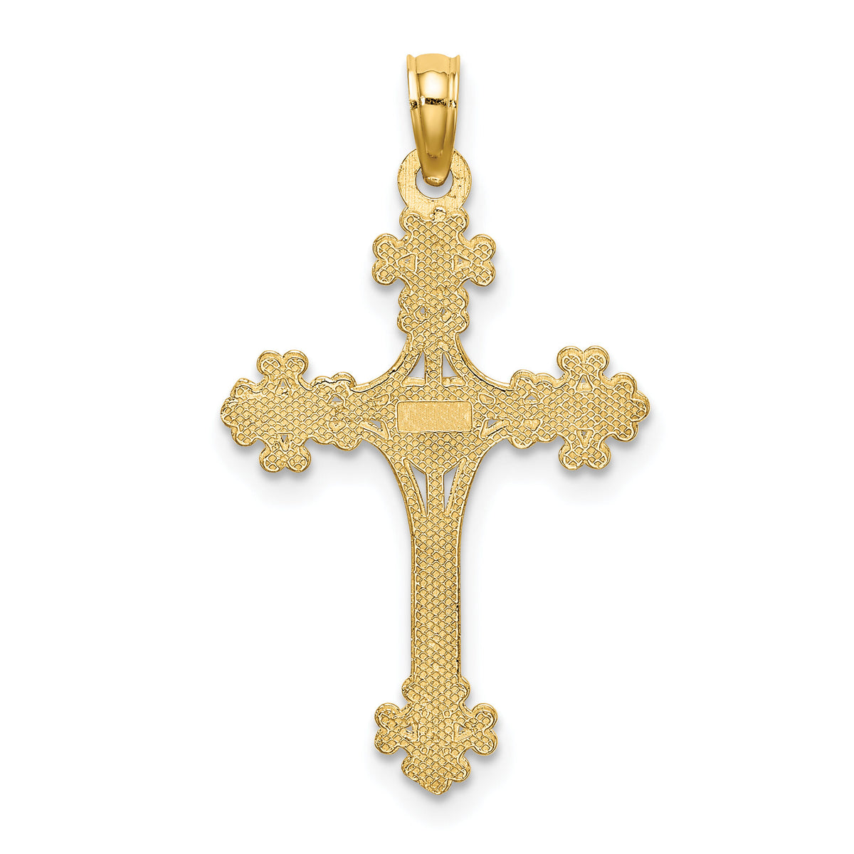 10K Beaded Tip Cross w/ Heart Center Charm-10K8366