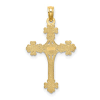 10K Beaded Tip Cross w/ Heart Center Charm-10K8366