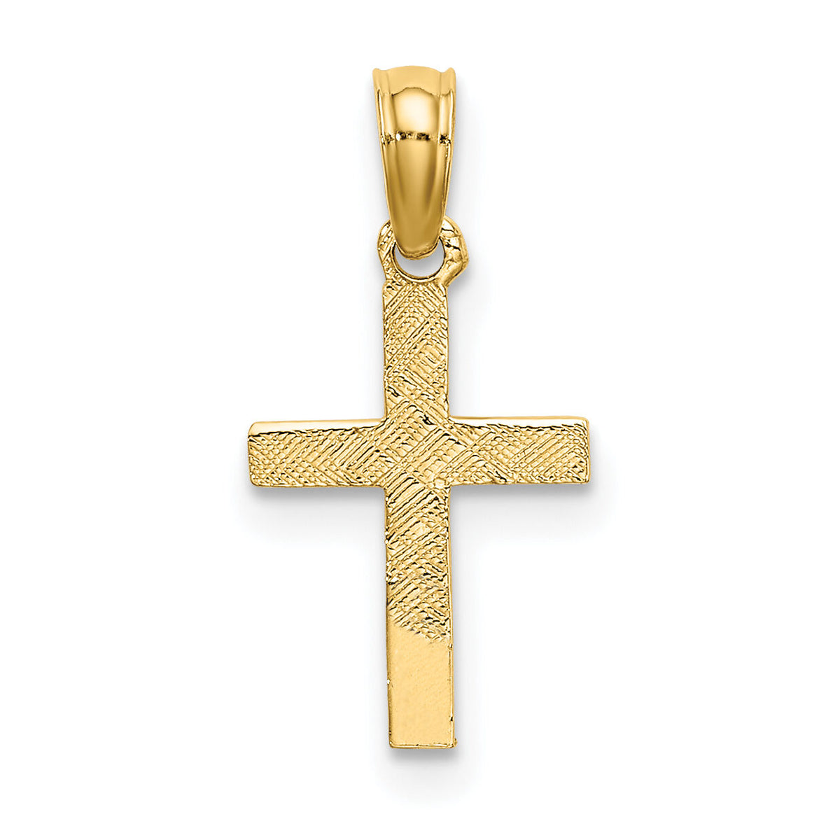 10K Polished Mini Cross w/ Heart Charm-10K8367
