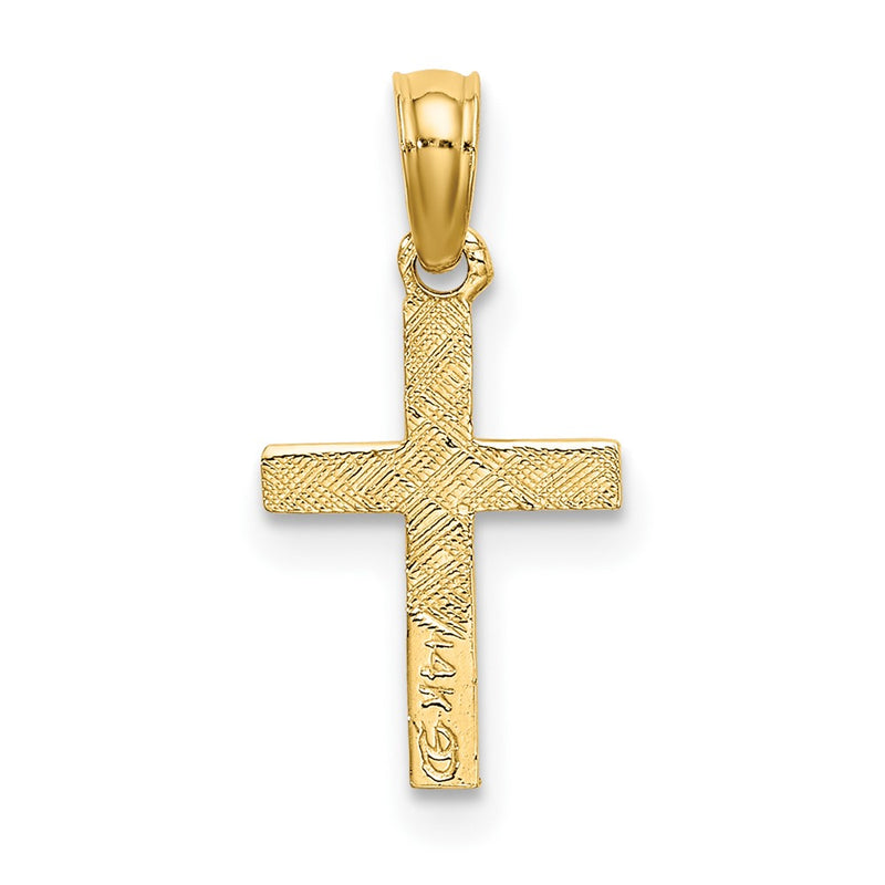 10K Polished Mini Cross w/ Heart Charm-10K8367