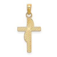 10K Polished W/ Banner Cross Charm-10K8371