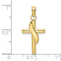 10K Polished W/ Banner Cross Charm-10K8371