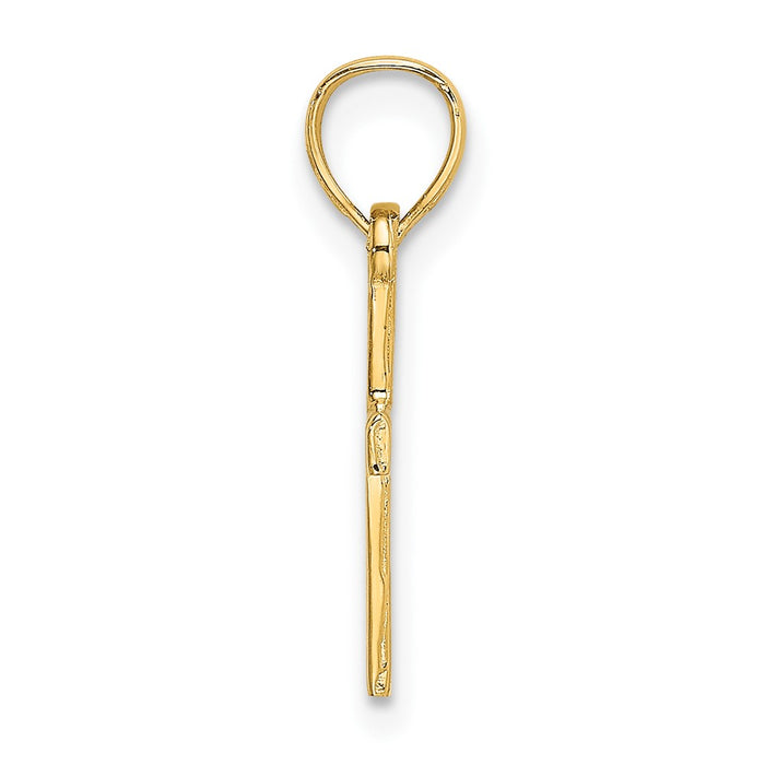 10K Diamond Shape Center Mini Cross Charm-10K8373