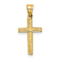 10K Polished and Engraved Cross W/ Heart Center Charm-10K8374