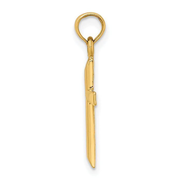 10K Polished Cross Charm-10K8375
