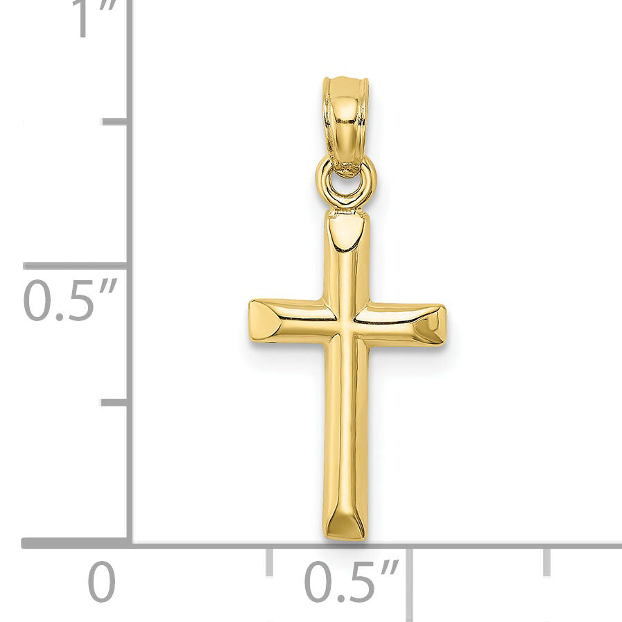 10K Polished Cross Charm-10K8375