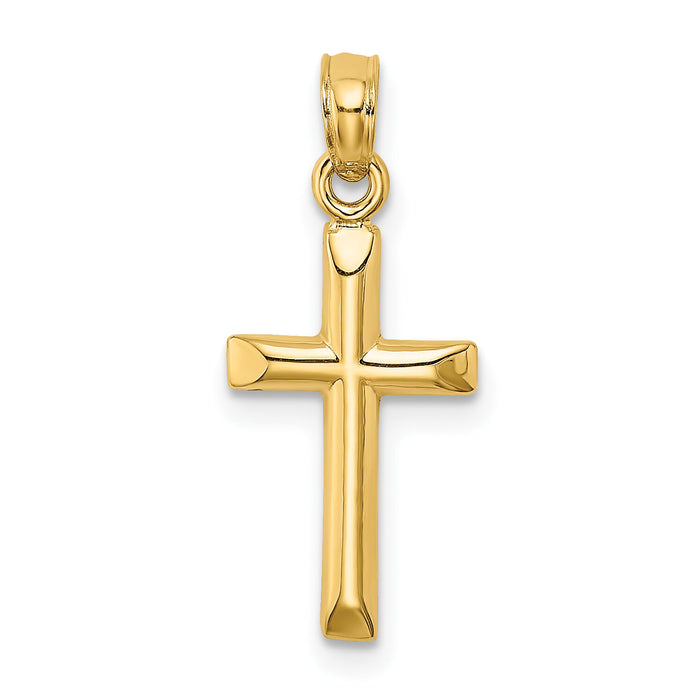 10K Polished Cross Charm-10K8375