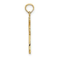 10K Polished Engraved Cross Charm-10K8376