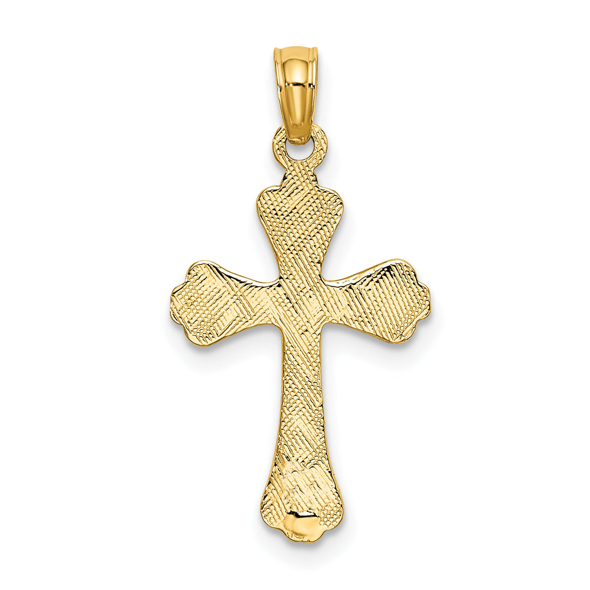 10K Polished Engraved Cross Charm-10K8376