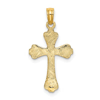10K Polished Engraved Cross Charm-10K8376