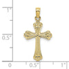 10K Polished Engraved Cross Charm-10K8376
