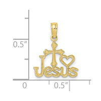 10K JESUS W/ Cross and Heart Charm-10K8381