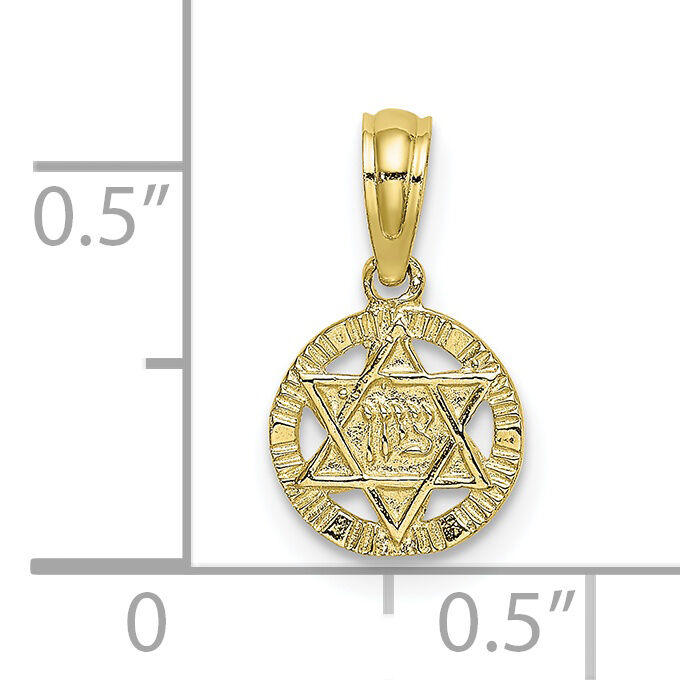 10K Engraved Star Of David Charm-10K8387