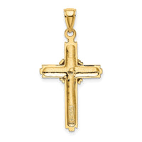 10K Beaded Center Design Cross Charm-10K8390